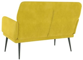 Banco 108x79x79 cm veludo amarelo