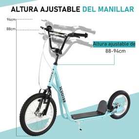 HOMCOM trotinete para crianças acima de 5 anos Com os 2 pneus de borra