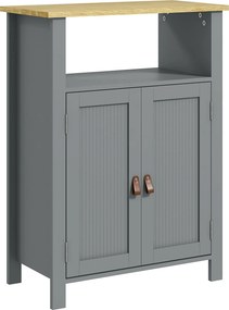 kleankin Móvel baixo para banheiro multi-arrumação grande nicho armário de duas portas cinza e natural | Aosom Portugal