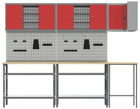 Conjunto de mesa para guardar ferramentas de 10 peças vidaXL - Madeira