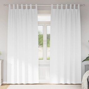 Cortinas opacas 2 pcs Branco Puro 245 x 140 cm Poliéster