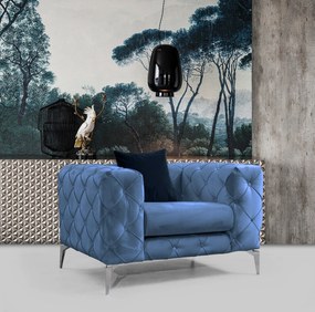 Poltrona "Azul LUX" – 108x90x73 cm – Cor Azul - Design Moderno