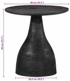 Mesa de apoio preto Ø40x40 cm madeira de mangueira maciça
