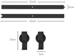 HOMCOM 4FT / 122CM Kit de ferragens para porta deslizante dobrável par