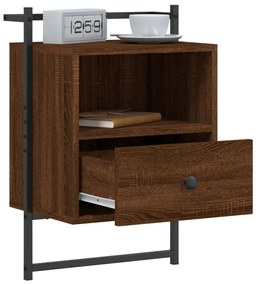 Mesas cabeceira 2 pcs 40x30x61 deriv. madeira carvalho castanho