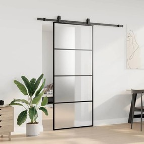 Porta deslizante c/ conj. ferragens 90x205cm vidro ESG preto