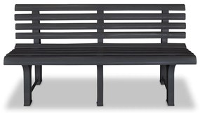 Banco de jardim 145,5 cm plástico antracite