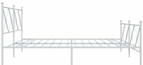 Estrutura de cama com cabeceira e pés 193x203 cm metal branco