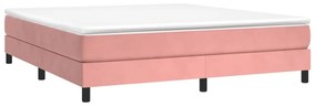 Estrutura de cama 160x200 cm veludo rosa