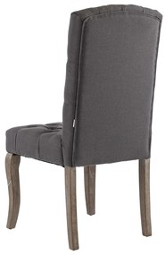 Cadeiras de jantar 2 pcs tecido aspeto linho cinzento