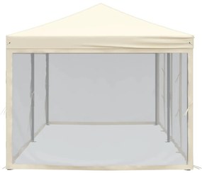 Tenda para festas dobrável com paredes laterais 3x6 m creme