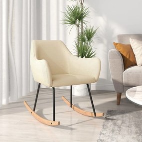 vidaXL Cadeira de baloiço tecido cor creme