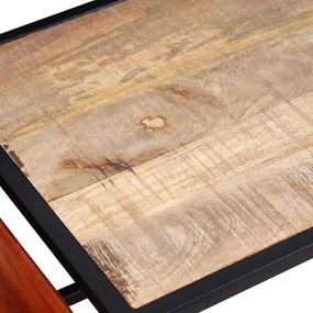Mesa de centro c/ suporte de revistas pele genuína 110x50x45 cm
