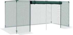 Outsunny Estufa de jardim gaiola de cultivo para plantas de jardim porta com zíper tubos em aço galvanizado 240 x 120 x 110 cm verde | Aosom Portugal