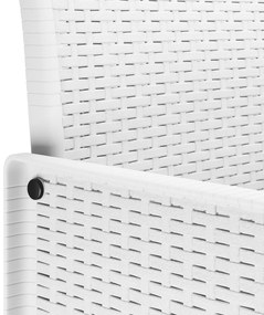 Conjunto de Jantar vidaXL de 13 Peças com Almofadas Branca em Vime Sin