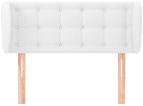 Cabeceira cama c/ abas couro artificial 103x23x78/88 cm branco
