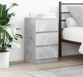 Mesas de cabeceira 3 gavetas 2 pcs 39x35x65cm cinzento cimento