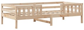 Conjunto de cama e banco com telhado 80x200 cm pinho maciço