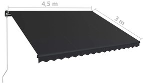 Toldo retrátil manual 450x300 cm antracite