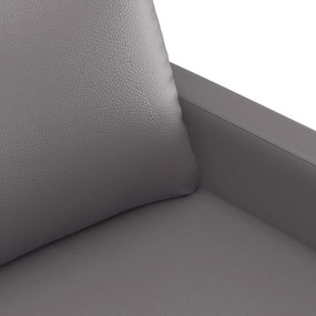 Sofá de 2 lugares 120 cm couro artificial cinza