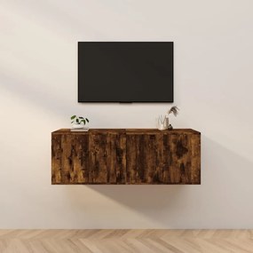 Móveis de TV de parede 2 pcs 57x34,5x40 cm carvalho fumado