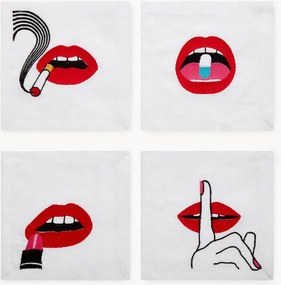 Guardanapos em linho Lips, conjunto de 4