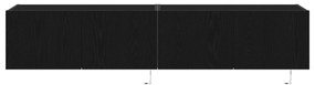Armários de TV vidaXL com luzes LED 2 pcs Preto Carvalho 80x35x31 cm