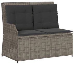 6 pcs conjunto lounge de jardim c/ almofadões vime PE cinzento