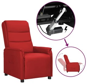 vidaXL Poltrona elevatória couro artificial vermelho tinto