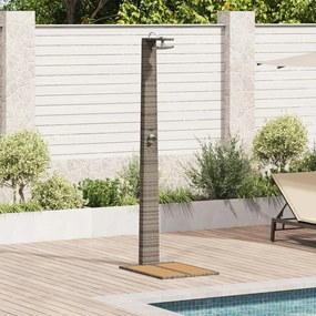vidaXL Chuveiro de Jardim Cinzento 60x80x214 cm Rattan Poliéster