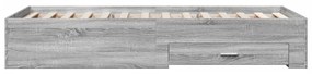 Estrutura de cama c/ gavetas derivados madeira cinza sonoma