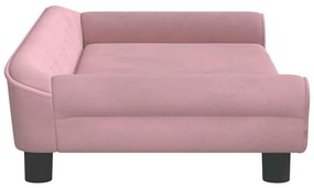 Cama para cães 100x50x21 cm veludo rosa