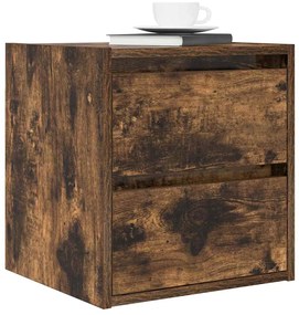 Mesa de cabeceira de parede 38x34x40 cm cor carvalho fumado