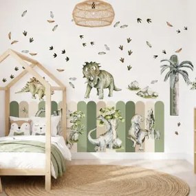 Conjunto de decoração de parede para crianças - O mundo dos dinossauros pré-históricos