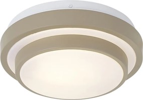 Plafon moderno taupe com branco 25cm IP44 - Walden