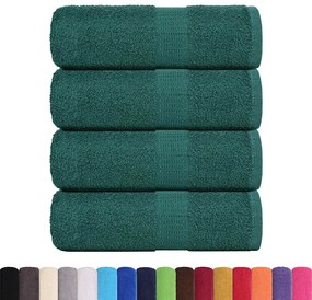 Toalhas de bidé 4 pcs 30x50 cm 360 gsm 100% algodão verde