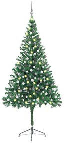 vidaXL Árvore de Natal artificial pré-iluminada c/ bolas 910 ramos