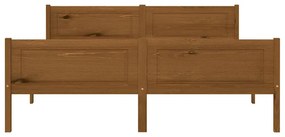 Estrutura de cama 160x200 cm pinho maciço castanho mel