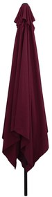 Parasol de Jardim Quadrado vidaXL 295x245 cm Vermelho Bordeaux