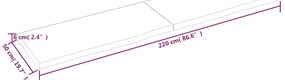 Prateleira de parede 220x50x(2-6) cm carvalho tratado castanho