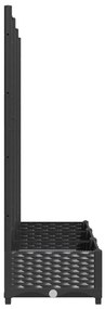 Vaso/floreira jardim c/ treliça 120x40x121,5 cm PP preto