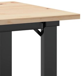 Mesa de jantar estrutura em O 50x50x75 cm pinho e aço