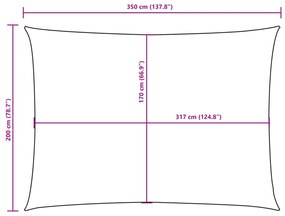 Para-sol estilo vela tecido oxford retangular 2x3,5 m branco