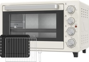 HOMCOM Forno Elétrico de Bancada 32L 1600W com 3 Modos de Calor, Temporizador e Temperatura Regulável, 52,2x38,1x33,5 cm, Creme | Aosom Portugal