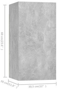 Móveis de TV 7 pcs 30,5x30x60 cm contraplacado cinzento cimento