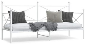 vidaXL Cama de Dia sem Colchão 75x190 cm aço branco