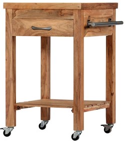 vidaXL Carrinho de cozinha 58x58x89 cm madeira de acácia maciça