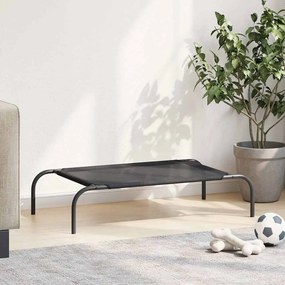 Cama para cães elevada preto S textilene