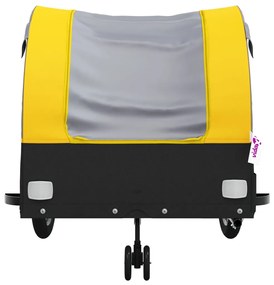 Reboque para bicicleta 45 kg ferro preto e amarelo