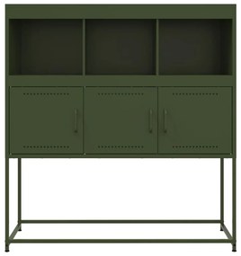 Aparador 100,5x39x107 cm aço verde-azeitona